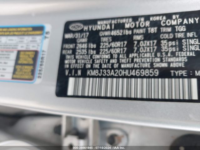 Photo 8 VIN: KM8J33A20HU469859 - HYUNDAI TUCSON 