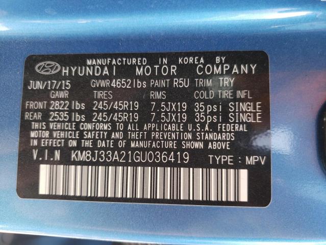 Photo 9 VIN: KM8J33A21GU036419 - HYUNDAI TUCSON LIM 