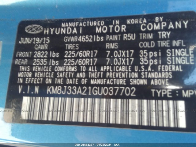 Photo 8 VIN: KM8J33A21GU037702 - HYUNDAI TUCSON 