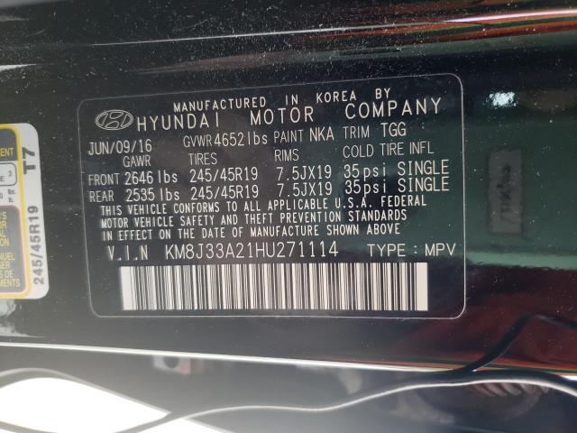 Photo 9 VIN: KM8J33A21HU271114 - HYUNDAI TUCSON LIM 