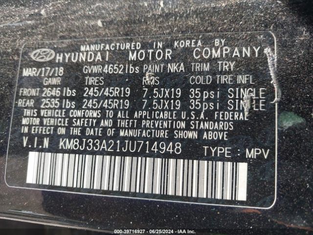 Photo 8 VIN: KM8J33A21JU714948 - HYUNDAI TUCSON 