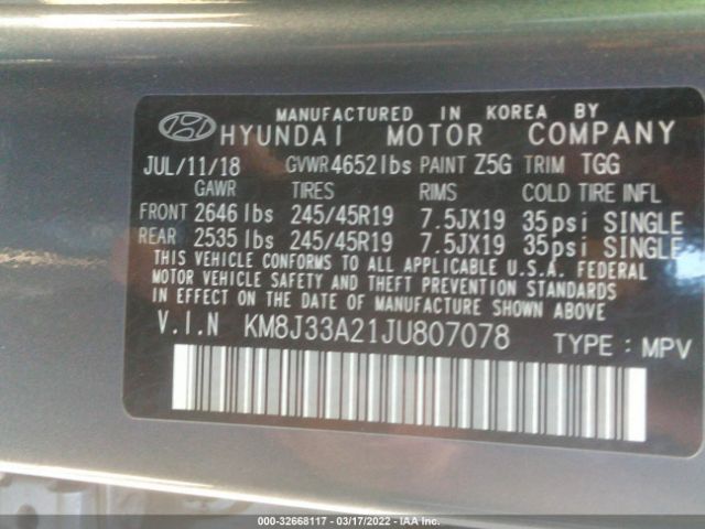 Photo 8 VIN: KM8J33A21JU807078 - HYUNDAI TUCSON 