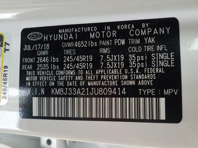 Photo 9 VIN: KM8J33A21JU809414 - HYUNDAI TUCSON VAL 