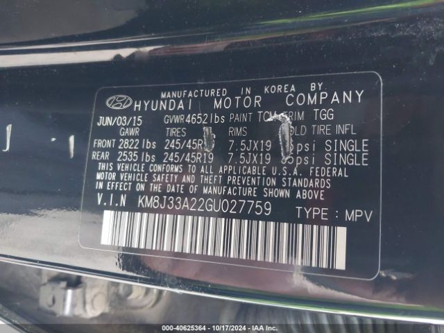 Photo 8 VIN: KM8J33A22GU027759 - HYUNDAI TUCSON 