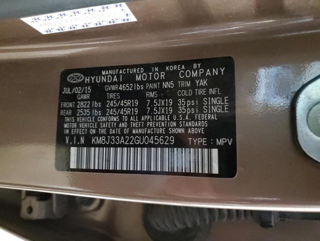 Photo 12 VIN: KM8J33A22GU045629 - HYUNDAI TUCSON LIM 