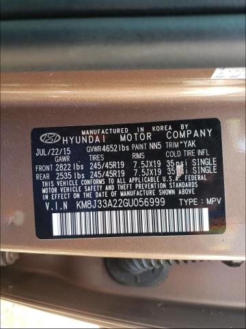 Photo 9 VIN: KM8J33A22GU056999 - HYUNDAI TUCSON LIM 