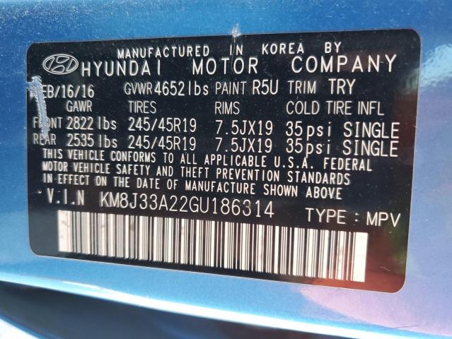 Photo 12 VIN: KM8J33A22GU186314 - HYUNDAI TUCSON 