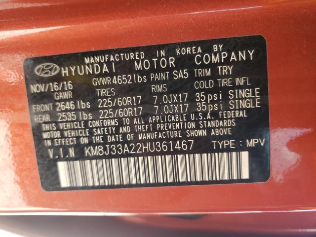 Photo 9 VIN: KM8J33A22HU361467 - HYUNDAI TUCSON LIM 