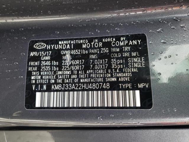 Photo 12 VIN: KM8J33A22HU480748 - HYUNDAI TUCSON LIM 