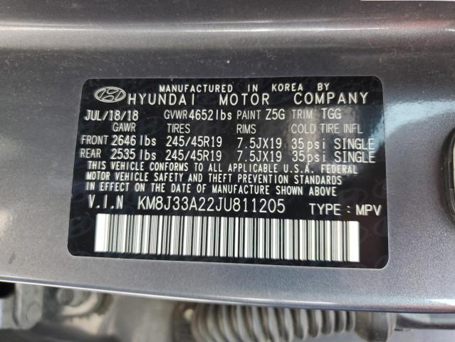 Photo 12 VIN: KM8J33A22JU811205 - HYUNDAI TUCSON 