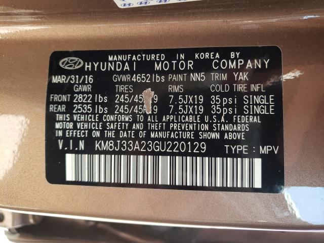 Photo 9 VIN: KM8J33A23GU220129 - HYUNDAI TUCSON LIM 