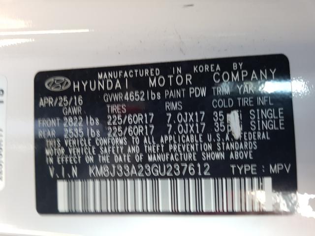 Photo 9 VIN: KM8J33A23GU237612 - HYUNDAI TUCSON LIM 