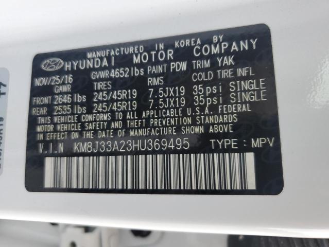 Photo 12 VIN: KM8J33A23HU369495 - HYUNDAI TUCSON LIM 