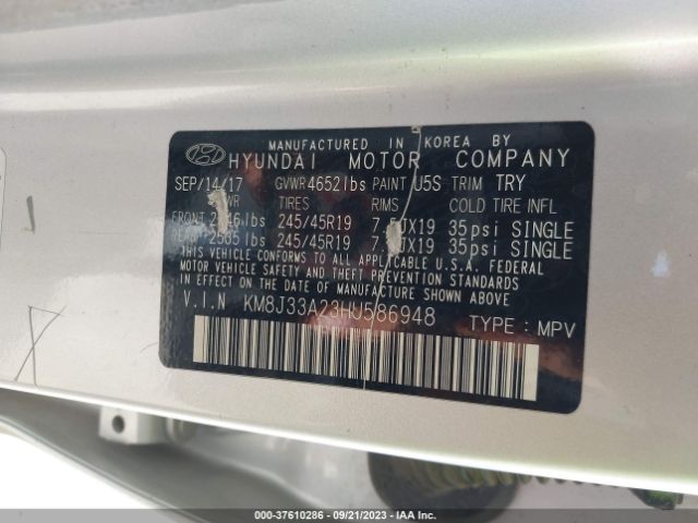 Photo 8 VIN: KM8J33A23HU586948 - HYUNDAI TUCSON 