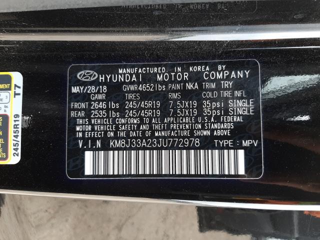 Photo 9 VIN: KM8J33A23JU772978 - HYUNDAI TUCSON VAL 