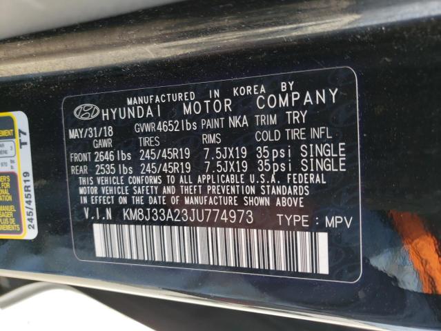 Photo 9 VIN: KM8J33A23JU774973 - HYUNDAI TUCSON VAL 