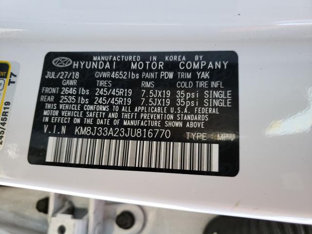 Photo 9 VIN: KM8J33A23JU816770 - HYUNDAI TUCSON VAL 