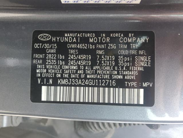 Photo 12 VIN: KM8J33A24GU112716 - HYUNDAI TUCSON 