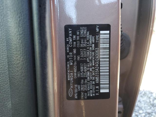 Photo 12 VIN: KM8J33A24GU243063 - HYUNDAI TUCSON 