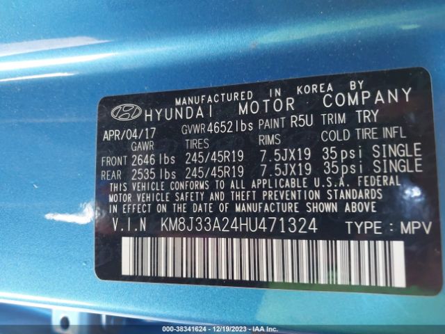 Photo 8 VIN: KM8J33A24HU471324 - HYUNDAI TUCSON 