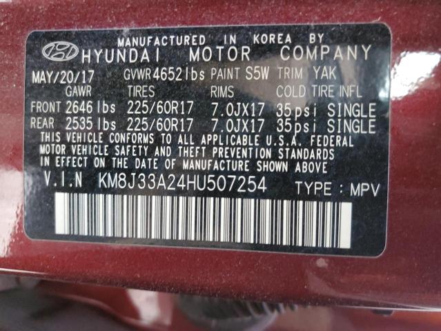 Photo 12 VIN: KM8J33A24HU507254 - HYUNDAI TUCSON LIM 