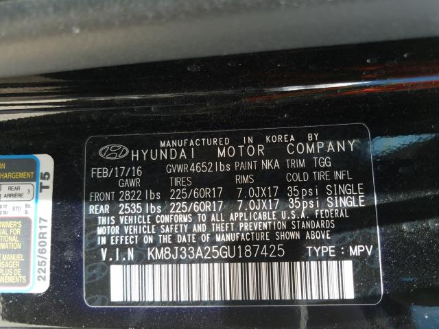 Photo 9 VIN: KM8J33A25GU187425 - HYUNDAI TUCSON LIM 