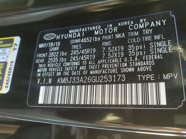 Photo 9 VIN: KM8J33A26GU253173 - HYUNDAI TUCSON LIM 