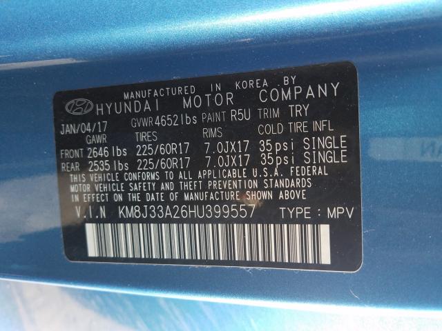 Photo 9 VIN: KM8J33A26HU399557 - HYUNDAI TUCSON LIM 