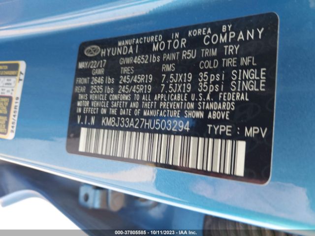 Photo 8 VIN: KM8J33A27HU503294 - HYUNDAI TUCSON 