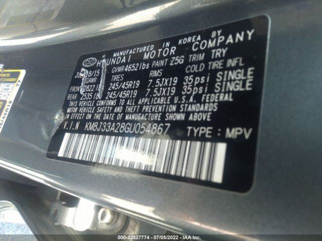 Photo 8 VIN: KM8J33A28GU054867 - HYUNDAI TUCSON 