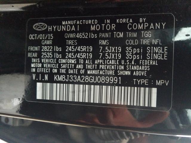 Photo 9 VIN: KM8J33A28GU089991 - HYUNDAI TUCSON LIM 