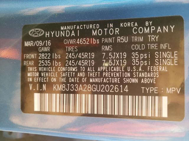 Photo 9 VIN: KM8J33A28GU202614 - HYUNDAI TUCSON 