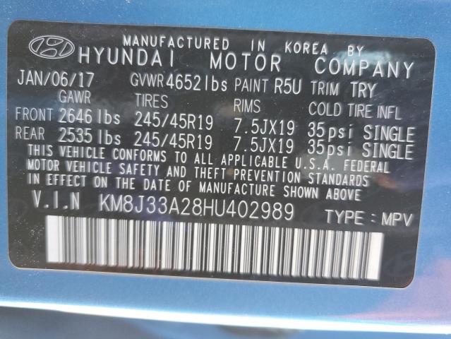 Photo 11 VIN: KM8J33A28HU402989 - HYUNDAI TUCSON LIM 