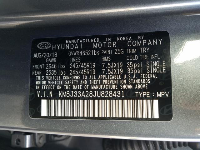 Photo 9 VIN: KM8J33A28JU828431 - HYUNDAI TUCSON VAL 