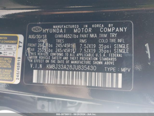 Photo 8 VIN: KM8J33A28JU835430 - HYUNDAI TUCSON 