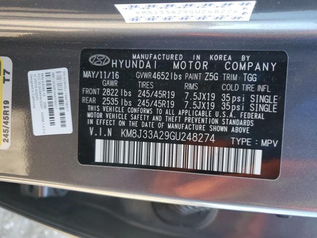 Photo 12 VIN: KM8J33A29GU248274 - HYUNDAI TUCSON LIM 