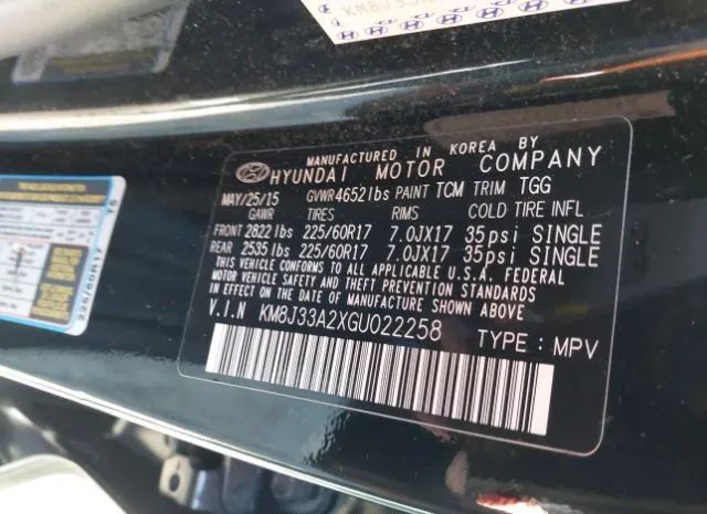 Photo 8 VIN: KM8J33A2XGU022258 - HYUNDAI TUCSON 