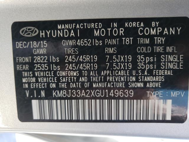 Photo 9 VIN: KM8J33A2XGU149639 - HYUNDAI TUCSON LIM 