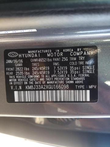 Photo 9 VIN: KM8J33A2XGU166098 - HYUNDAI TUCSON LIM 