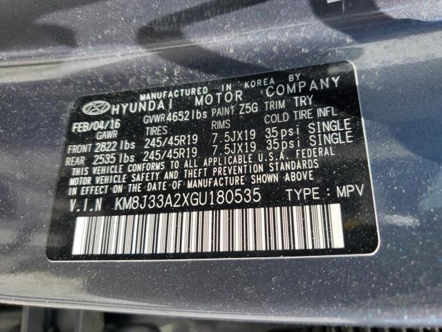 Photo 12 VIN: KM8J33A2XGU180535 - HYUNDAI TUCSON LIM 