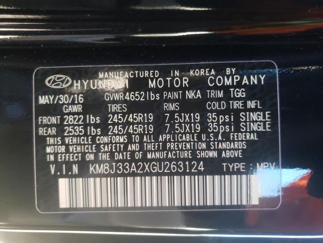 Photo 9 VIN: KM8J33A2XGU263124 - HYUNDAI TUCSON LIM 