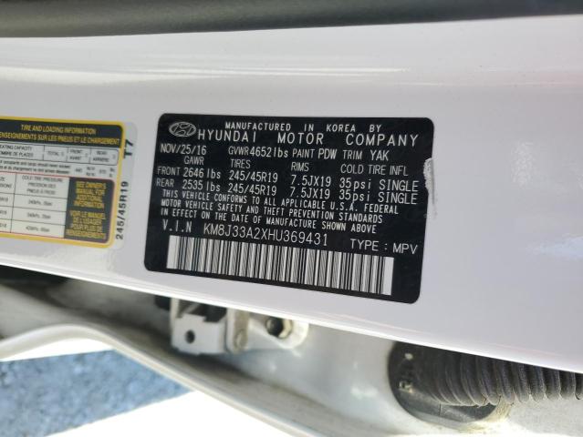 Photo 12 VIN: KM8J33A2XHU369431 - HYUNDAI TUCSON LIM 