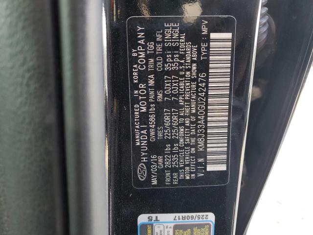 Photo 12 VIN: KM8J33A40GU242476 - HYUNDAI TUCSON LIM 