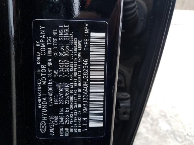 Photo 9 VIN: KM8J33A40HU282946 - HYUNDAI TUCSON LIM 