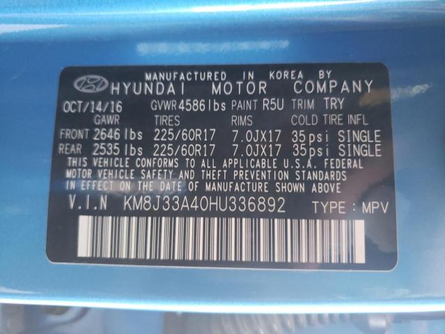 Photo 9 VIN: KM8J33A40HU336892 - HYUNDAI TUCSON LIM 