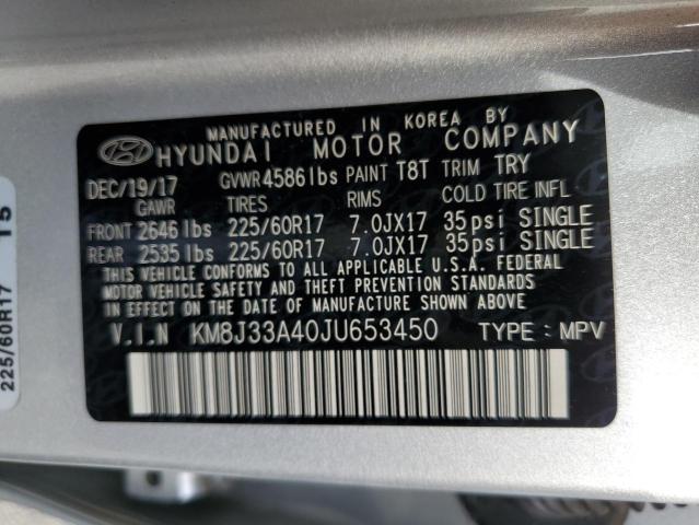 Photo 12 VIN: KM8J33A40JU653450 - HYUNDAI TUCSON 