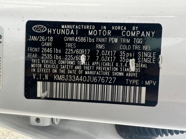 Photo 9 VIN: KM8J33A40JU676727 - HYUNDAI TUCSON SEL 