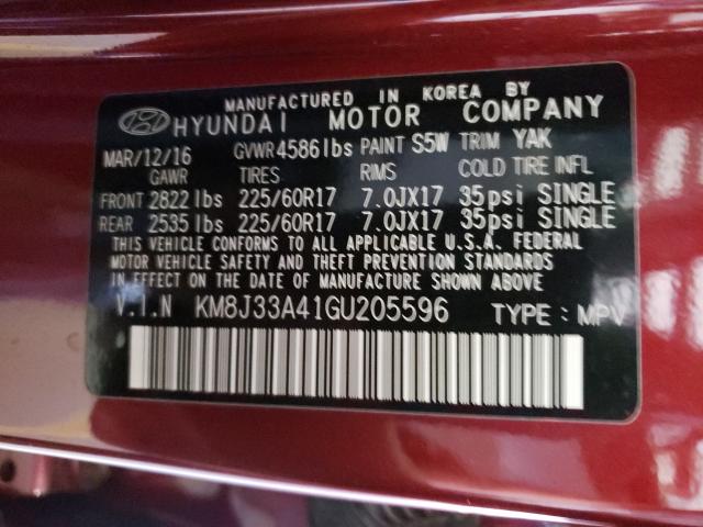 Photo 9 VIN: KM8J33A41GU205596 - HYUNDAI TUCSON LIM 