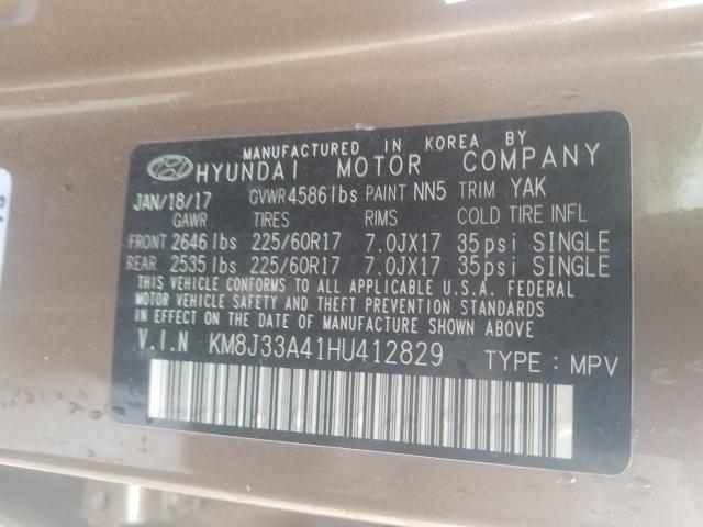 Photo 9 VIN: KM8J33A41HU412829 - HYUNDAI TUCSON LIM 