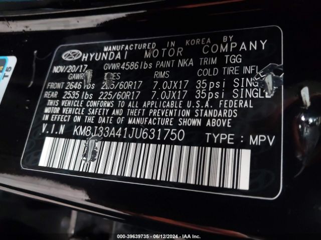 Photo 8 VIN: KM8J33A41JU631750 - HYUNDAI TUCSON 